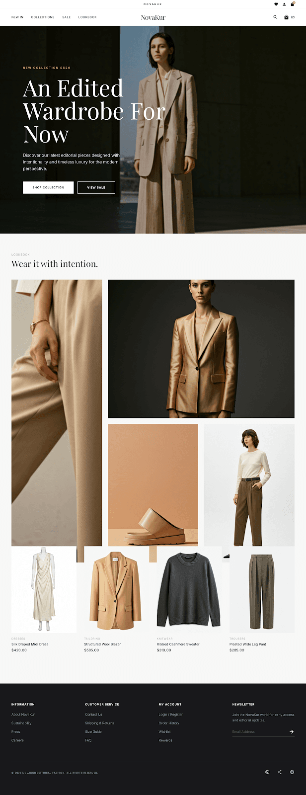 NovaKur Fashion Theme — homepage preview